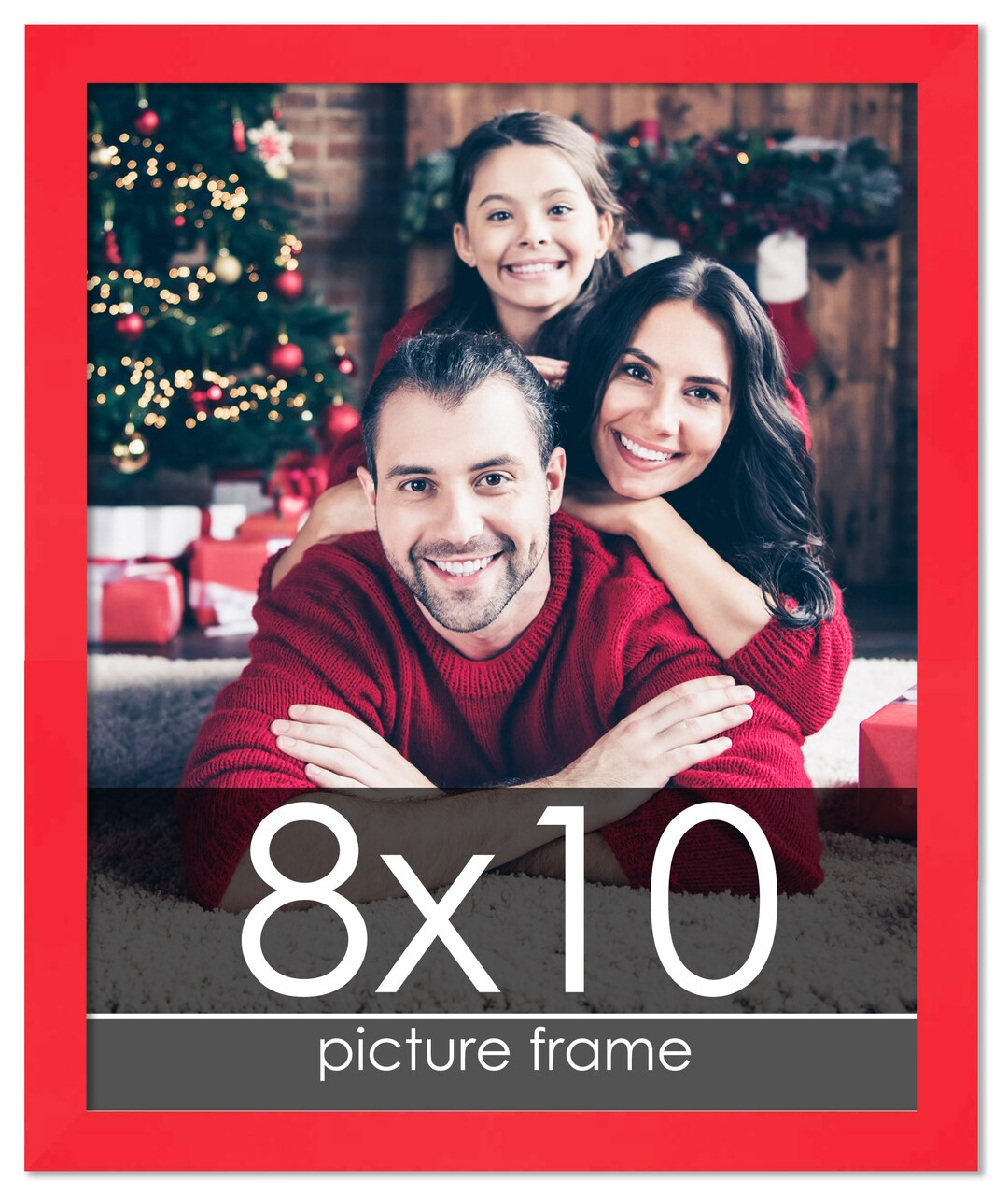 Photo Size Classic Modern Red Frame - UV Acrylic, Foam Board Backing, Hanging Hardware